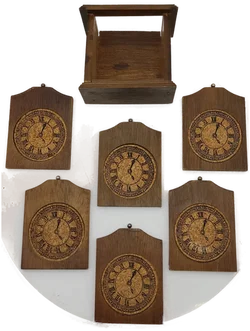 Holz-Untersetzer 6er-Set Sonstige Uhr-Design | Zeitloser Charme - Bild 3