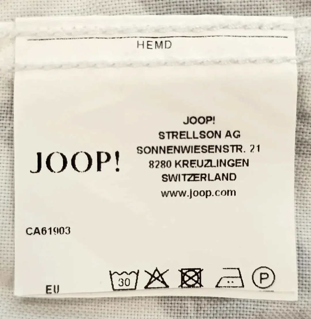 Joop! Herrenhemd gemustert blau/weiß Gr. S – Bild 4
