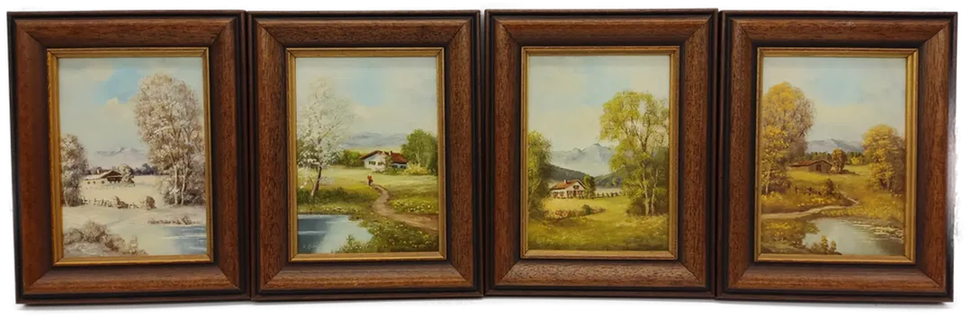 Die 4 Jahreszeiten, Original Ölgemälde von A. Behr - Bild 1