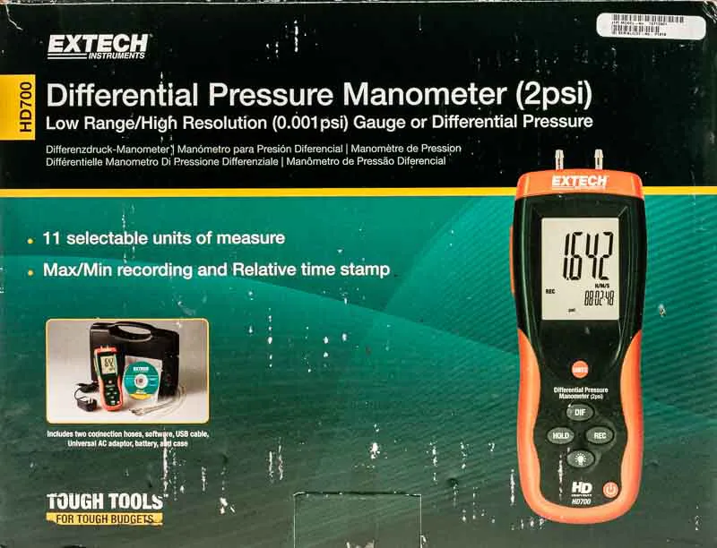 Extech HD700 Druck-Messgerät Luftdruck 0 - 0.1378 bar neuwertig – Bild 2