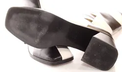 MONKI Damen Stiefel Größe 40 – Schwarz/Weiß Check Muster – PETA Vegan – Absatz 6,5 cm - Bild 3