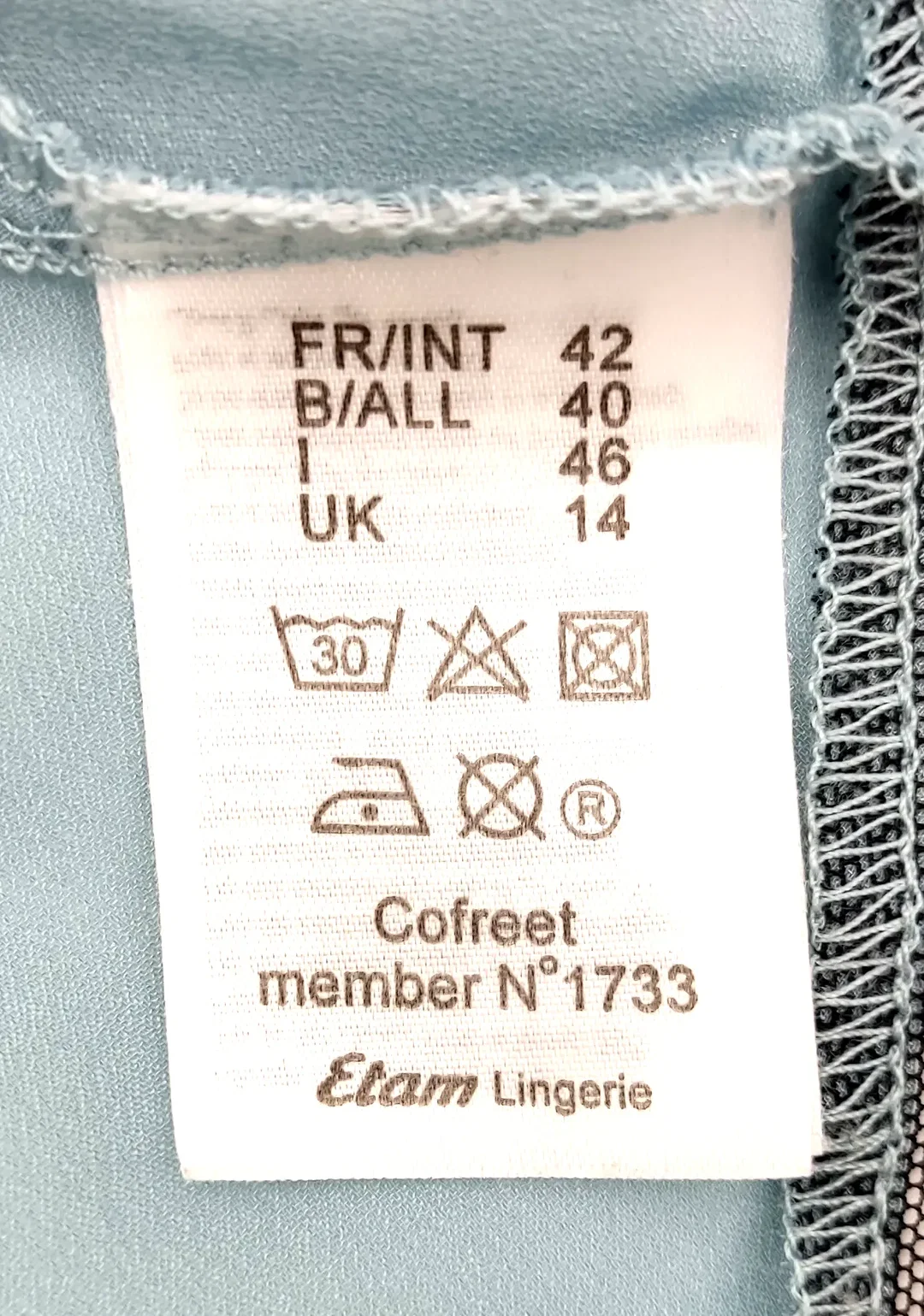 Etam Damen Negligé türkis mit Blumenmuster und Masche - Gr. FR 42 – Bild 5