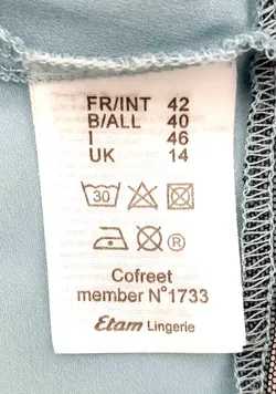 Etam Damen Negligé türkis mit Blumenmuster und Masche - Gr. FR 42 - Bild 5