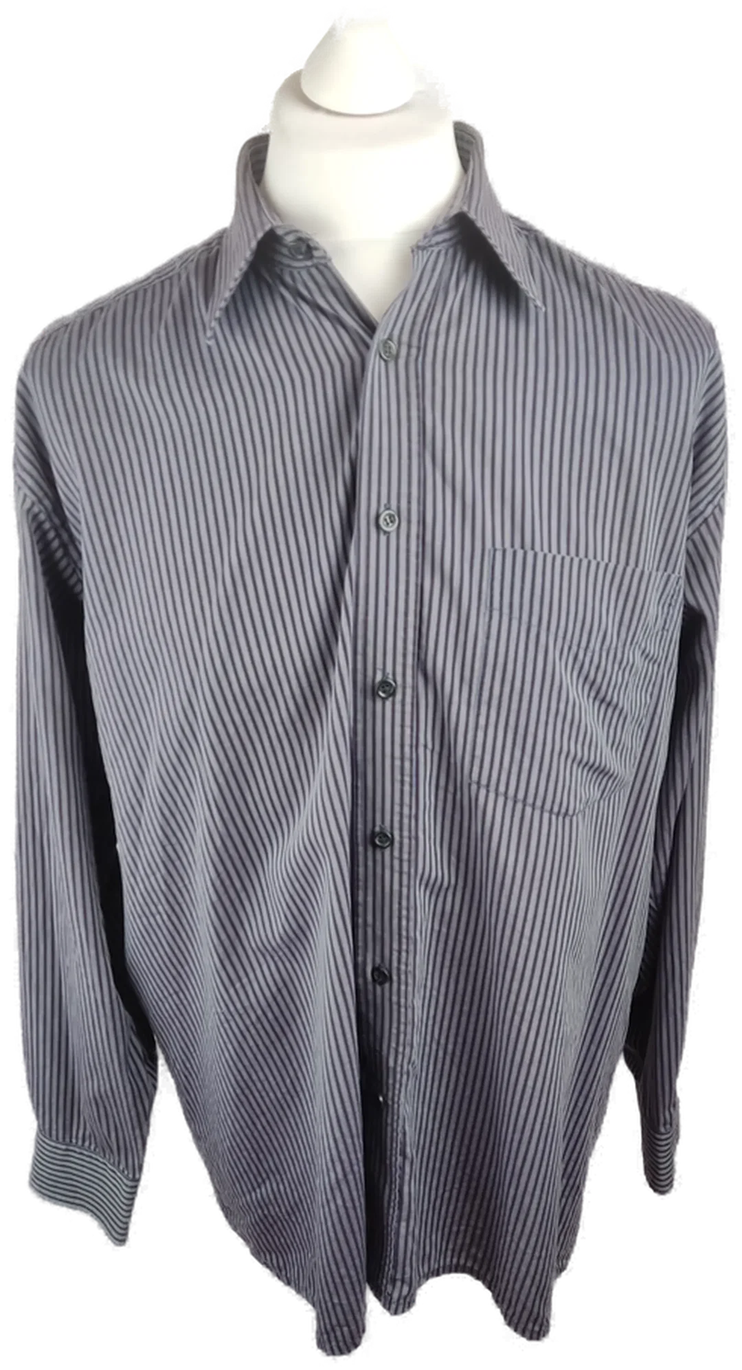 TCM Herrenhemd XL Grau Gestreift | Casual-Klassiker – Bild 1