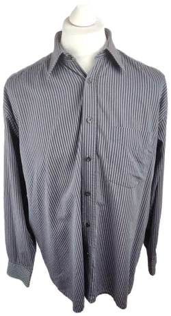 TCM Herrenhemd XL Grau Gestreift | Casual-Klassiker – Vorschau 1