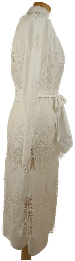 Lost Ink Damen-Morgenmantel / Strandmode weiss - XS/34 - Bild 3