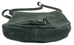 Vintage Damen Leder Umhängetasche - grün  - Bild 6