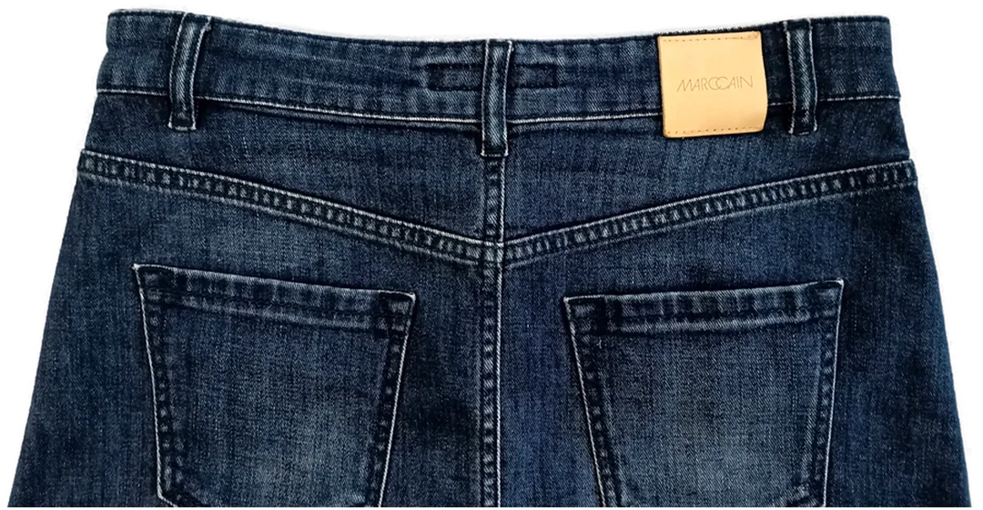 Marc Cain Damen Jeans-Midirock blau Gr. S – Bild 4