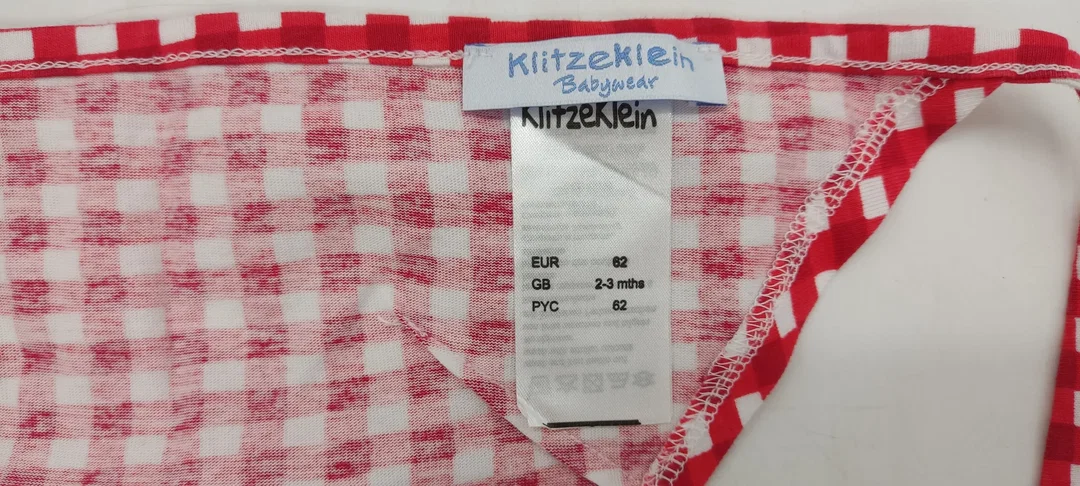 Klitzeklein Babywear Babykleid mit Tuch in rot-weiß, Größe 62 – Bild 7
