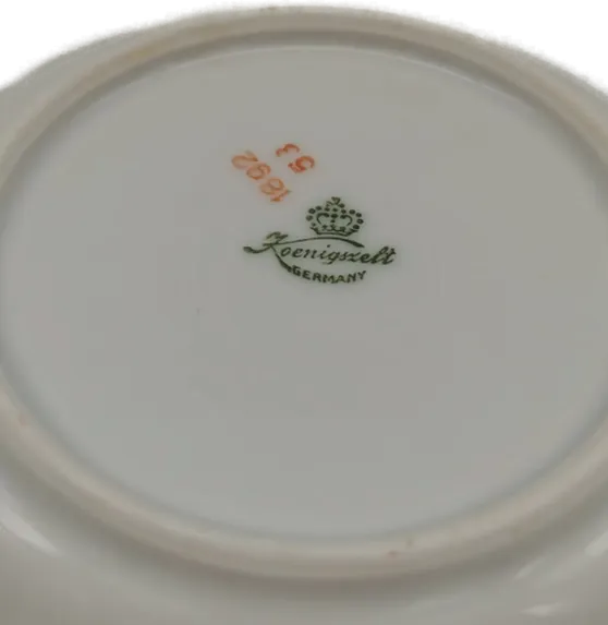 Art Deco Königszelt Porzellan Set „Roter Drache“ – 6 Teile, sehr gut erhalten – Bild 3