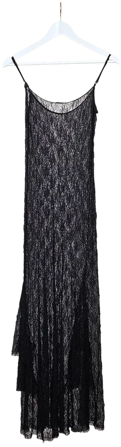 ZARA Damen Maxikleid mit Spitze, schwarz - Gr. L - Bild 1