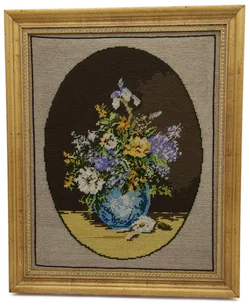 Gerahmtes Gobelin-Stickbild | Vintage-Schatz - Bild 1