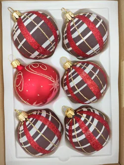 6 Stk. rote Weihnachtskugeln - Bild 1