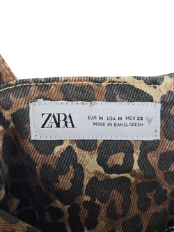 ZARA Damen Minikleid, braun Animal Print - Gr. M / 38 - Bild 4