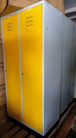 Schrank Spind aus Metall, gelb – Werkstatt Spind 2-türig 83x50x180 cm - Bild 3