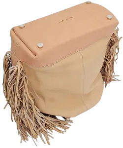 Max V. Koenig Damen Lederhandtasche mit Fransen, creme - Höhe ca. 37 cm  - Bild 2