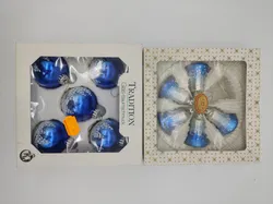 blaue Weihnachtskugeln (10 Stk., Glas & handbemalt) - Bild 2