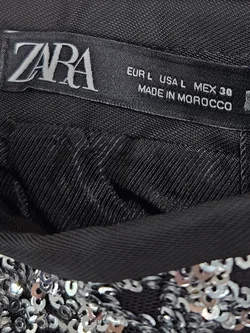 ZARA Damen Shorts mit Pailletten, schwarz - Gr. L / 40 - Bild 4