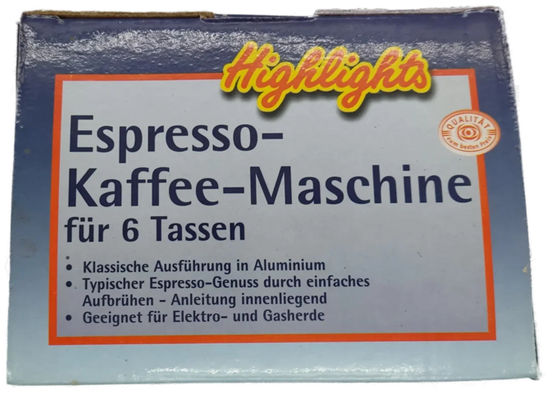 Highlights  Espresso/Mokka/Kaffee-Kocher für den Herd, 6 Tassen – Bild 2