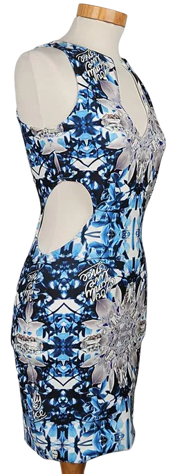 PHILIPP PLEIN Damen Minikleid, blau/weiß - Gr. S  - Bild 3