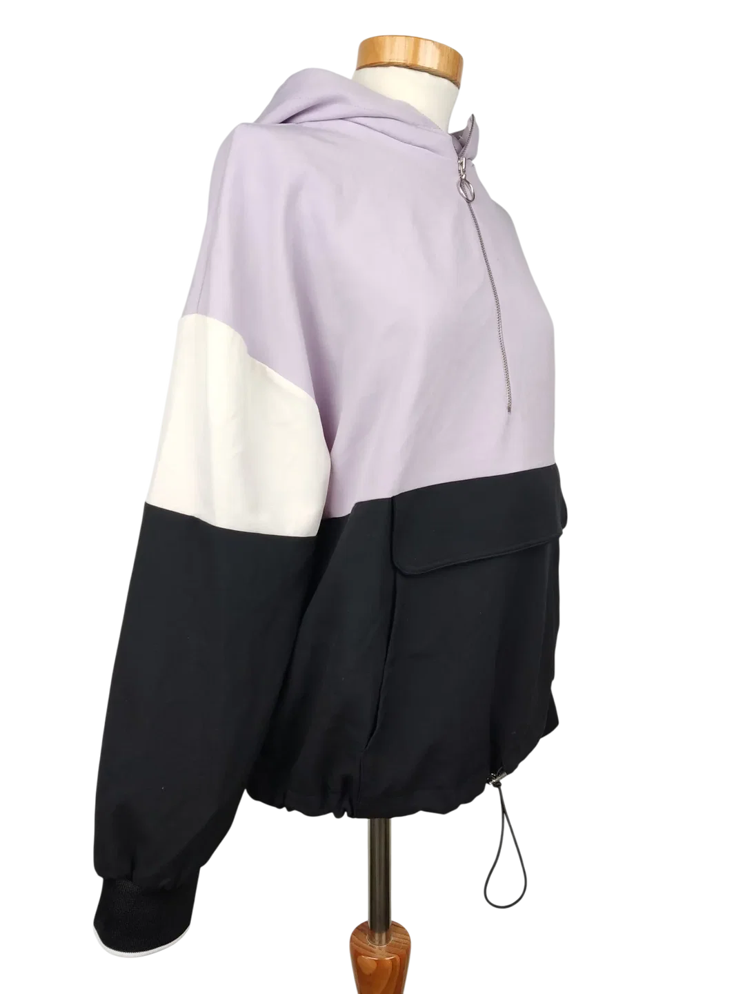 ZARA Damen Hoody Jacke, flieder/schwarz - Gr. M – Bild 3