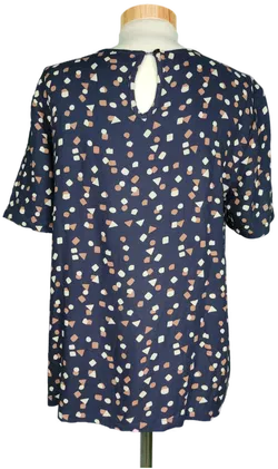 Pieces Damen Bluse kurzarm dunkelblau gepunktet - S/36 - Bild 2