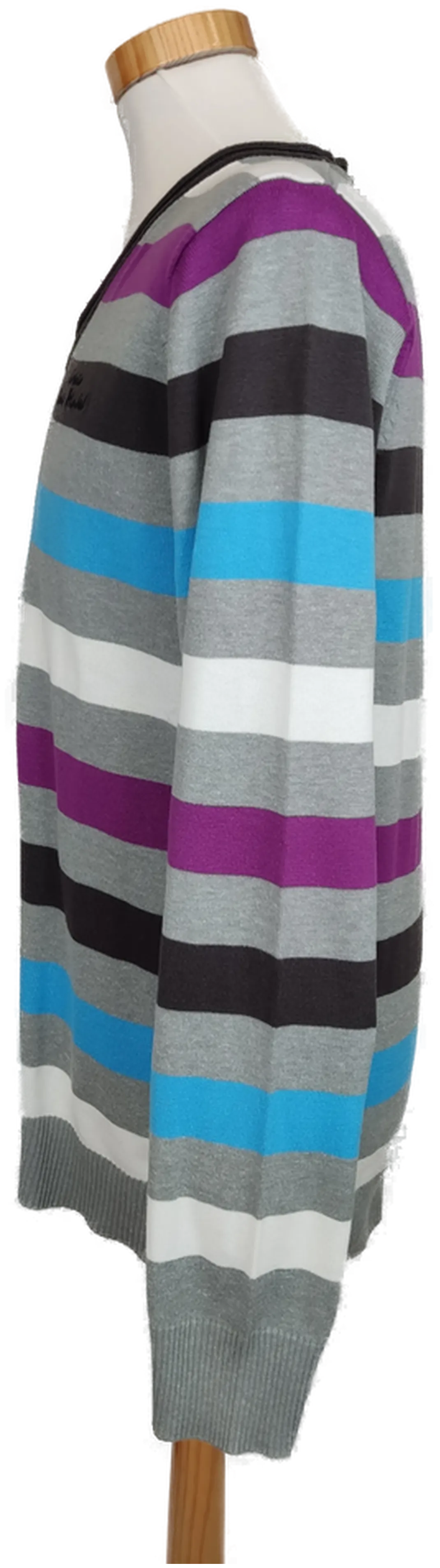 Garcia Herren Pullover mit V-Ausschnitt, grau/blau/lila gestreift - L/50 – Bild 3