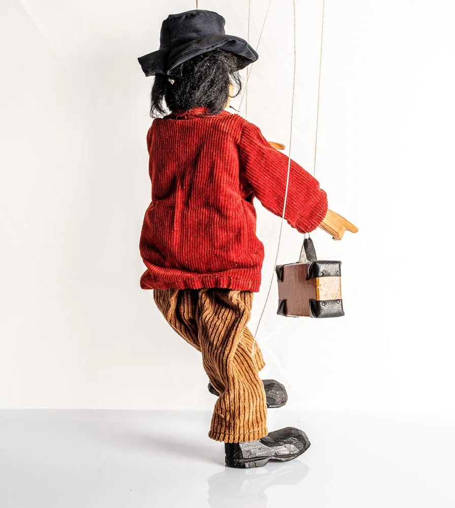 Marionette Puppe Reisender / Vertreter – Bild 2