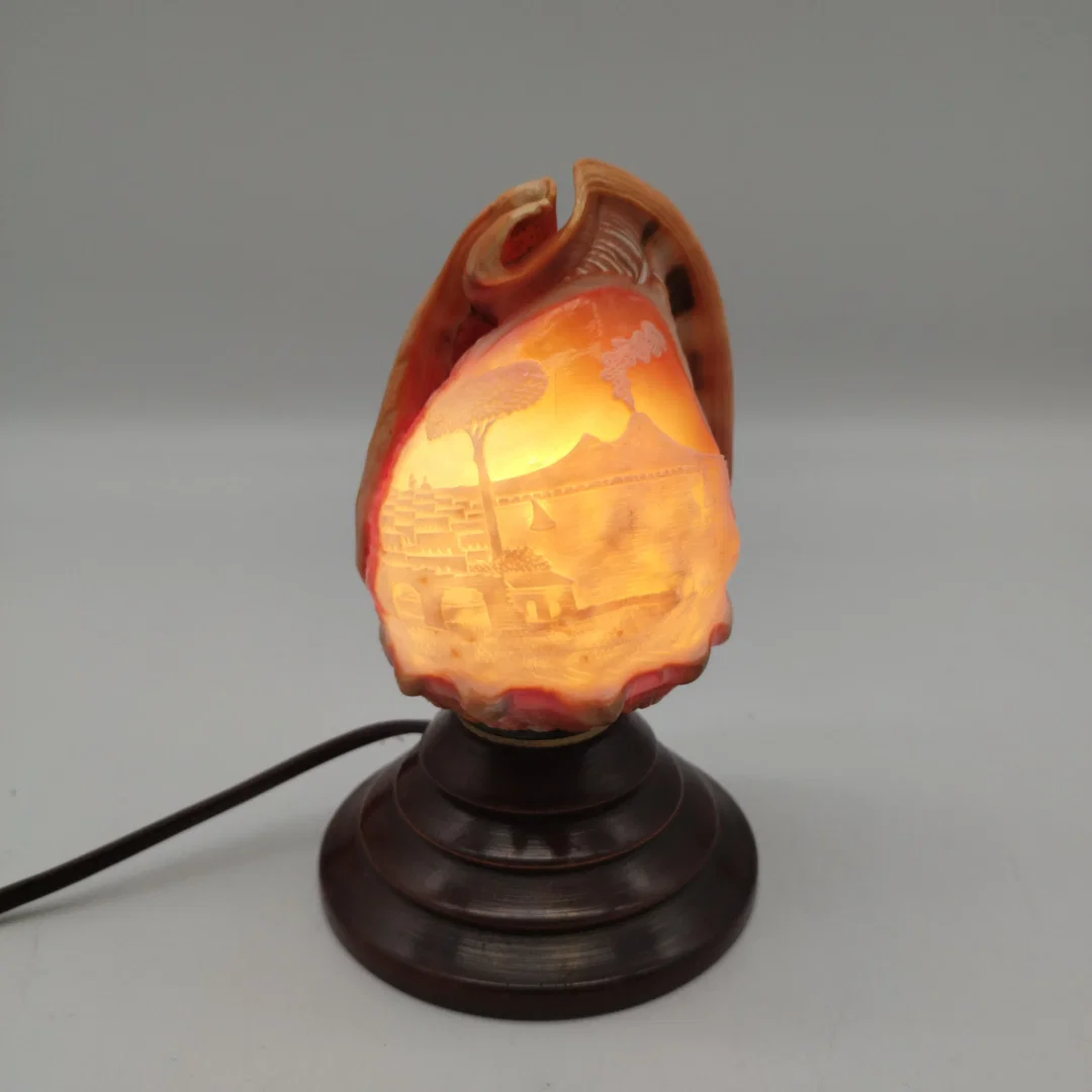 Antike italienische Muschellampe / Cameo-Shell-Akzentlampe – ca. 1920er Jahre – Bild 1