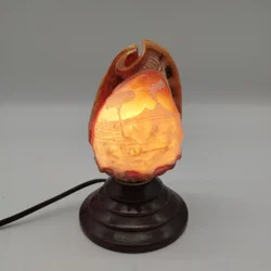 Antike italienische Muschellampe / Cameo-Shell-Akzentlampe – ca. 1920er Jahre