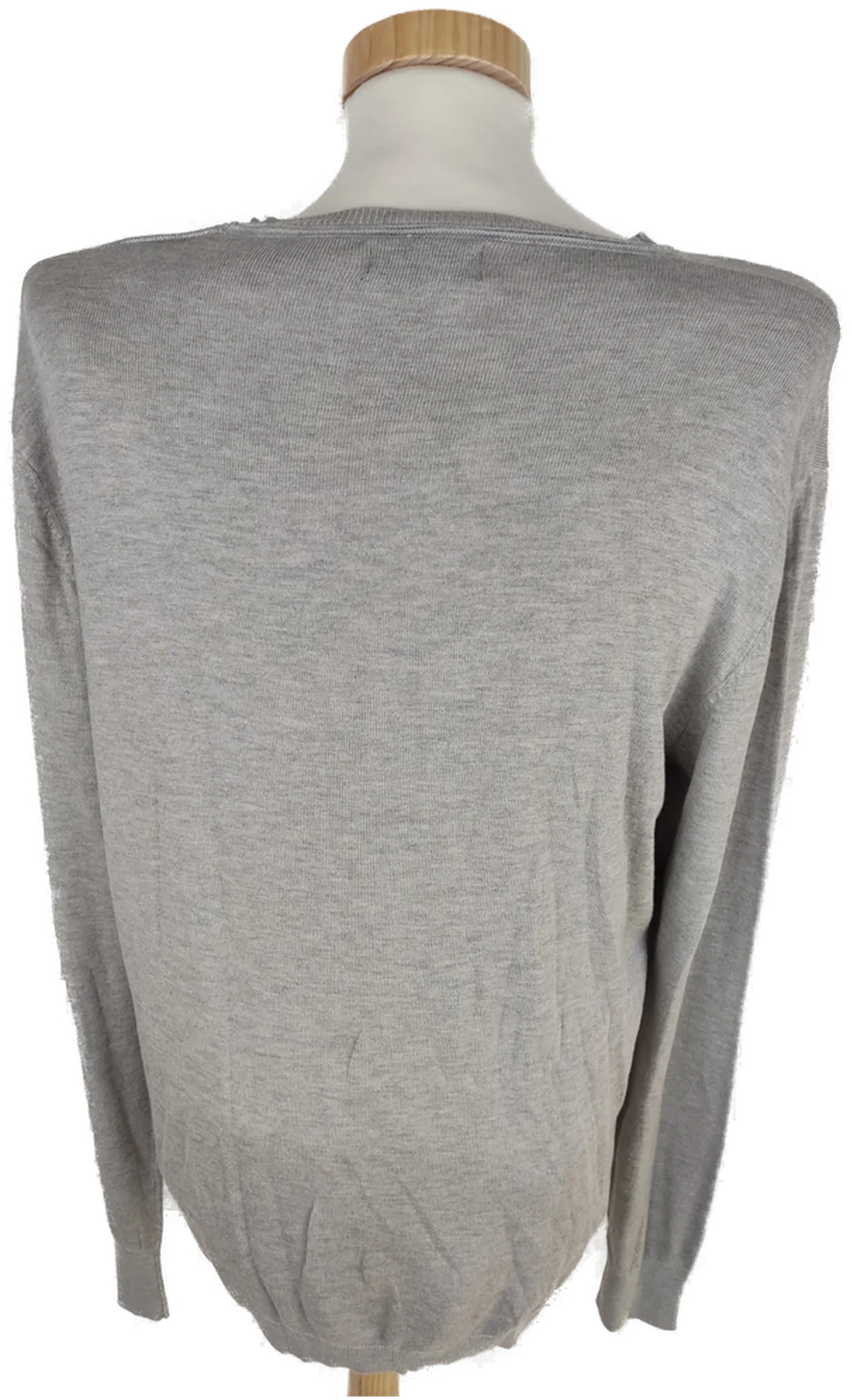Pullover "Zara", langarm mit Rundhalsausschnitt, gestrickt, hellgrau, Größe M – Bild 3