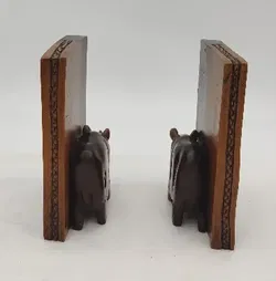 Buchstützen aus Holz Nashorn - Bild 2