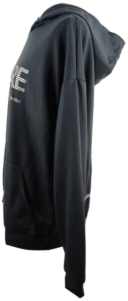 RAP Kapuzenpullover Damen Schwarz Strasssteine | Casual-Chic – Vorschau 4