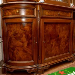 Vintage Biedermeier Vitrinenschrank, Vollholz, Mahagoni, 2-teilig - Bild 4