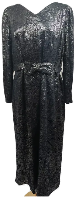 Damen Abendkleid mit V-Ausschnitt schwarz - L/ 40 - Bild 1