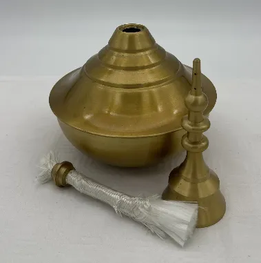 Traditionelle indische Messing-Öllampe  – Bild 3