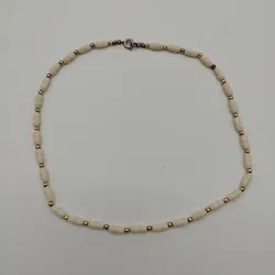 Strand-Halskette mit goldenen Details - ca. 40cm - Bild 3