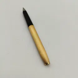 Mini-Füllhalter, gebürstete Oberfläche, vergoldet, No-Name, Edelstahlfeder  - Bild 4