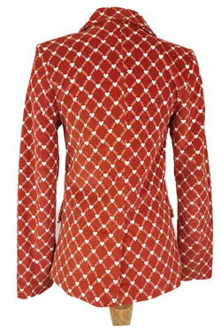 Damen Cord Blazer mit Herz-Muster, Seitentaschen, Terracotta, Gr. XS - Bild 2