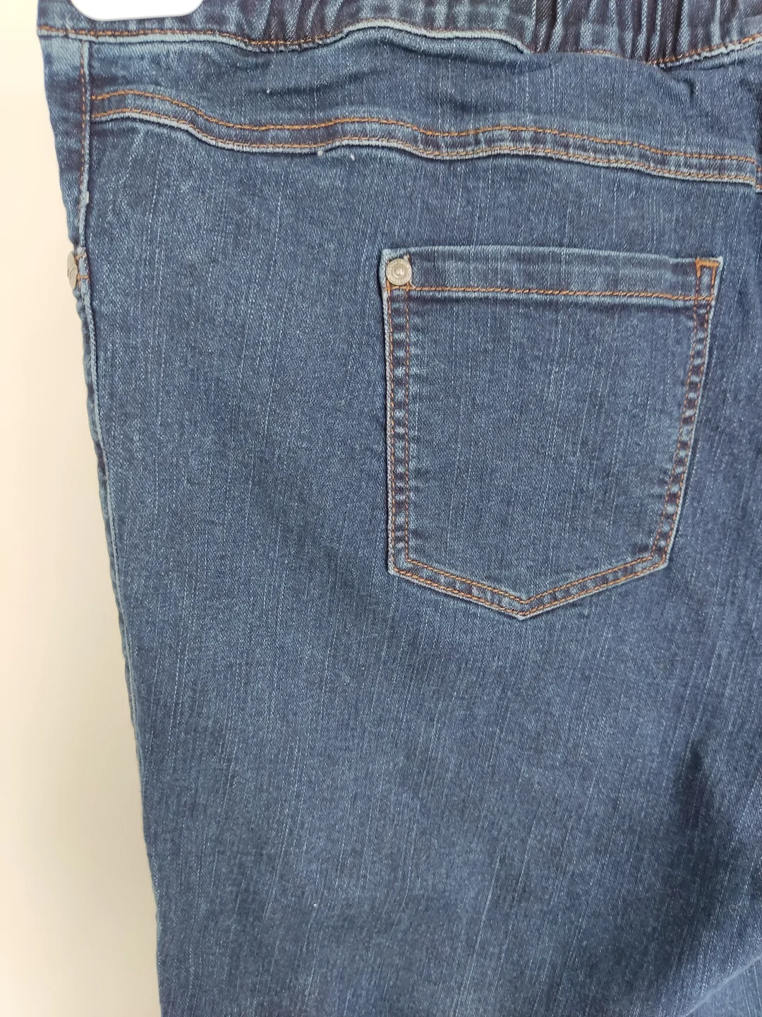 Jeans, lang mit Stretch und Gummizugbund, dunkelblau, Größe 48 – Bild 3