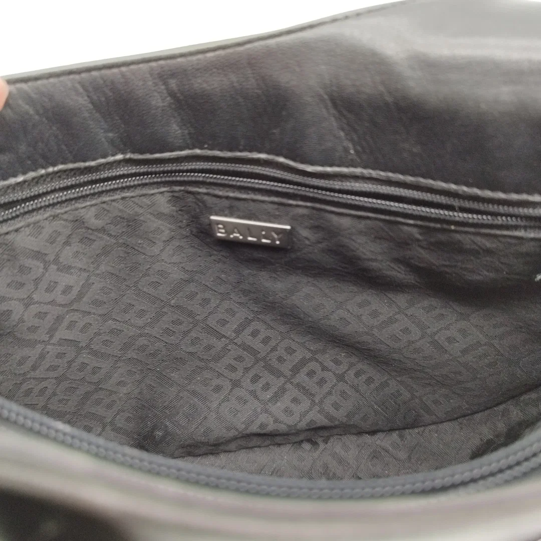 Bally Designer Vintage Schultertasche | Schwarz | Leder  – Bild 5