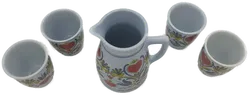 Weingarnitur Keramik-Set (5-teilig) im Folklore-Dekor - Bild 2