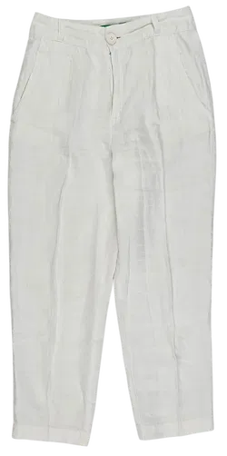 United Colors of Benetton Damen Leinen Hose, weiß - Gr. DE 34 - Bild 1