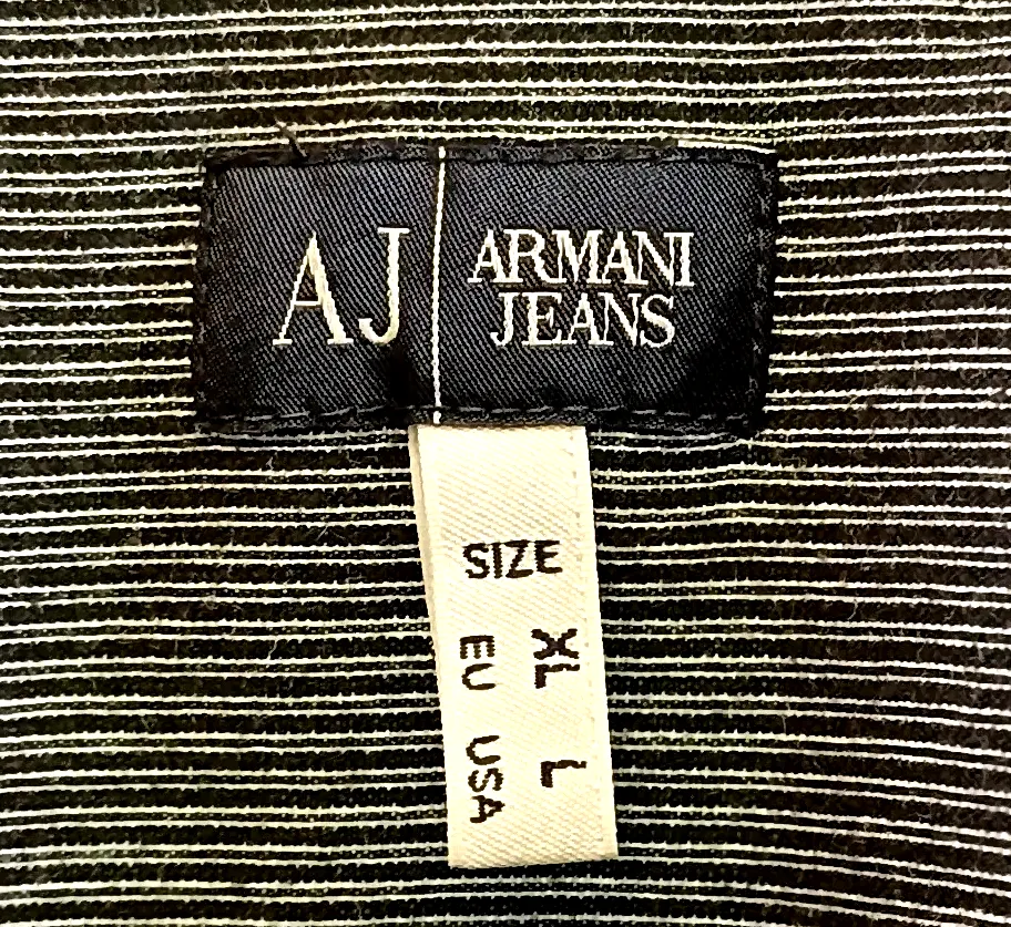 Armani Jeans Herren Poloshirt schwarz/weiß gestreift Gr. EU XL – Bild 3