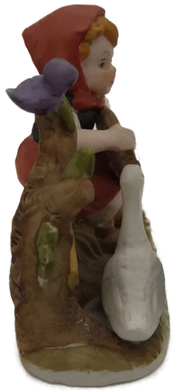 Figuren Mädchen mit Gitarre und Gans im Stil einer Hummel Figur Porzellan/Keramik  – Vorschau 4