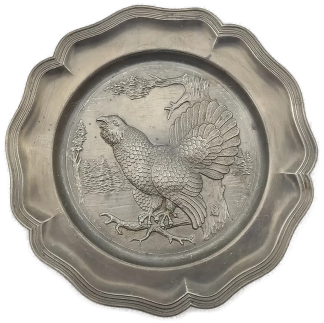 Zinnteller mit Auerhahn - Bild 1