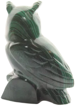 Malachit Eule – Handgeschnitzte Figur – ca. 7,5 cm – Deko Edelstein Skulptur - Bild 3