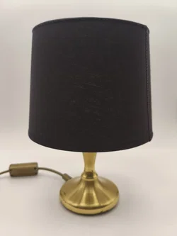 Tischlampe mit Messingfuß, Lampenschirm neu - Bild 2
