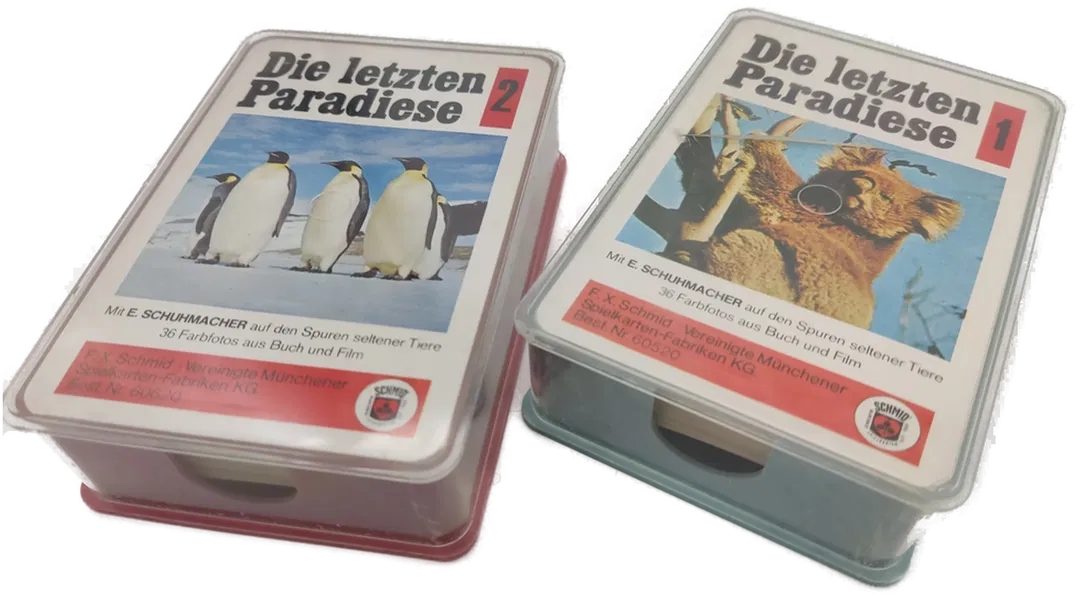 Die letzten Paradiese 1 und 2 - Vintage Quartett Kartensets - F.X. Schmid - Bild 1