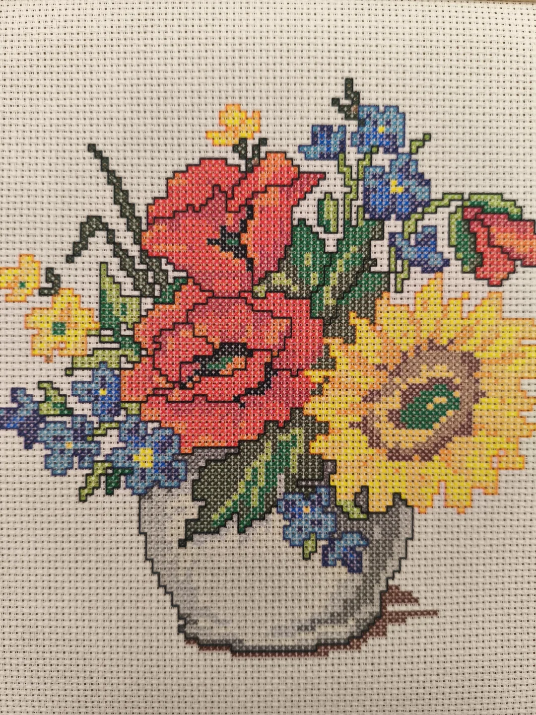 Stickset für Gobelinstickerei, Blumenstrauß, Ostern, Frühling – Bild 2